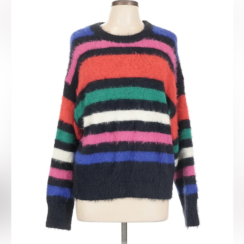 Fuzzy Stripe Colorful A New Day Sweater